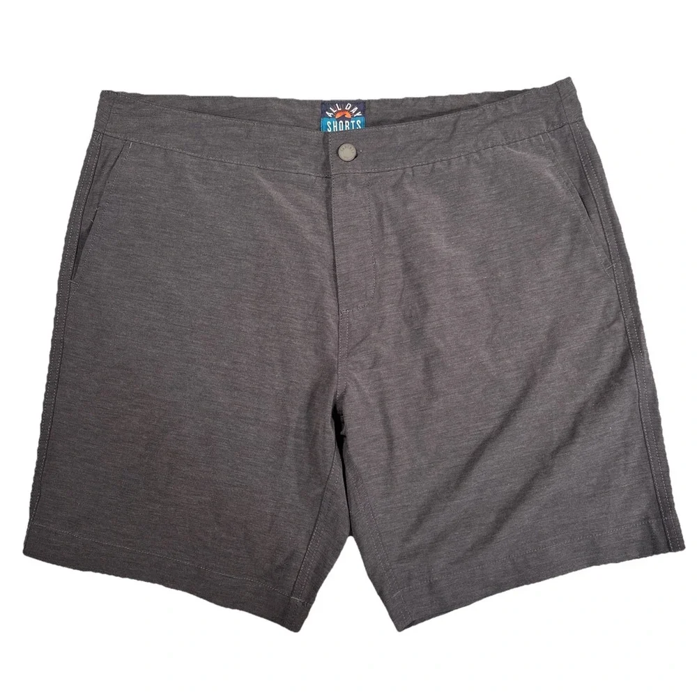 Faherty All Day Shorts Mens 38 Dark Gray Performance Stretch Summer Casual Chino